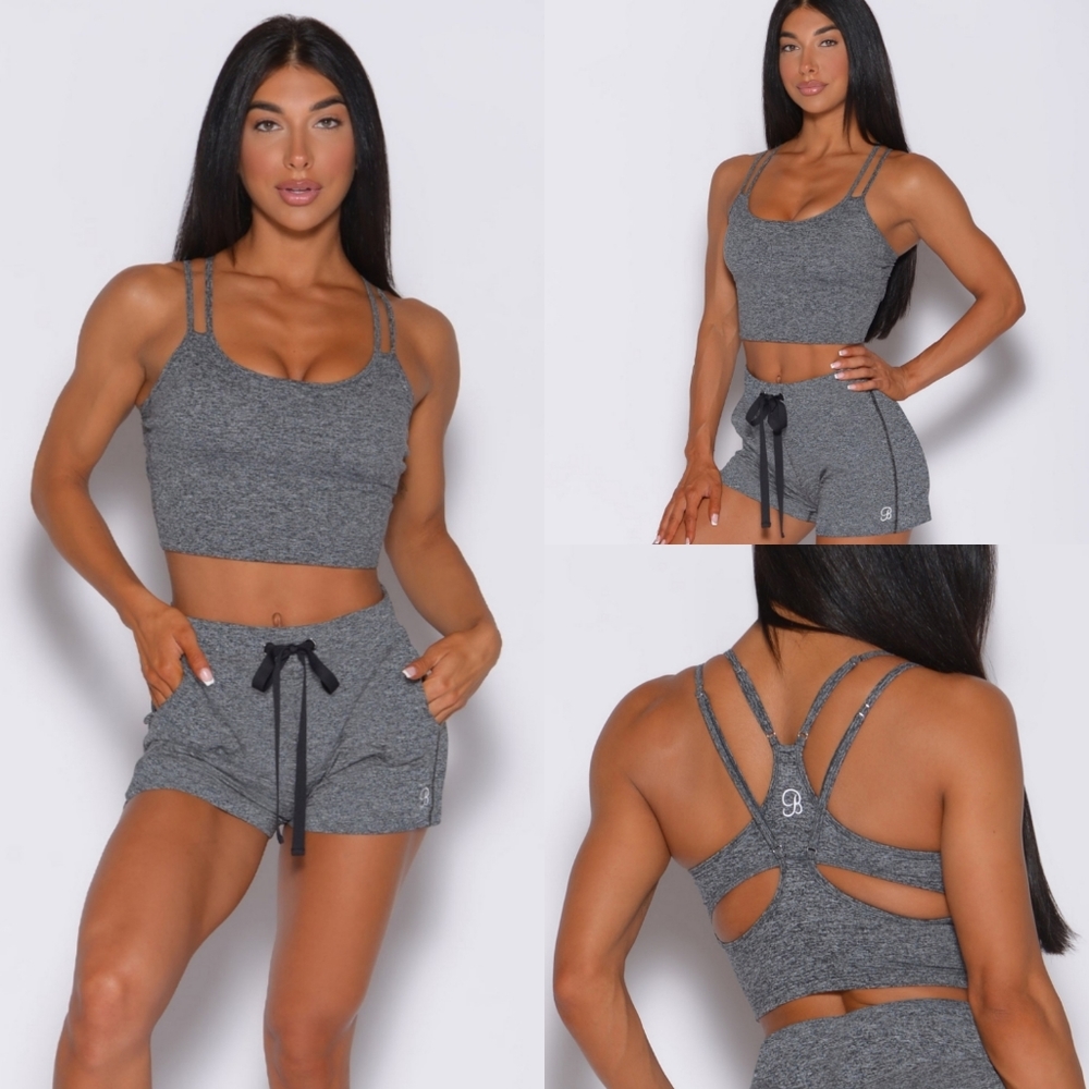 ✨️BOMBSHELL SPORTSWEAR LAYERED BACK BRA GRAY SZ SMALL✨️